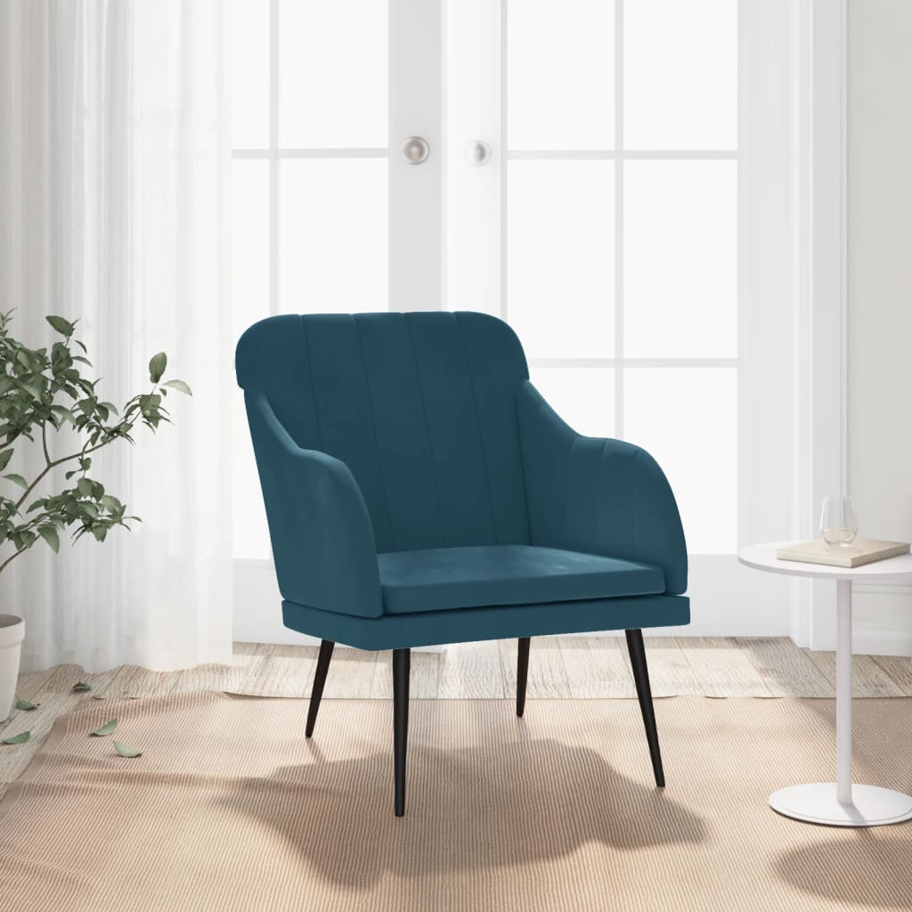 Πολυθρόνα Μπλε 63 x 76x 80 εκ. Βελούδινη - Pakobazaar
