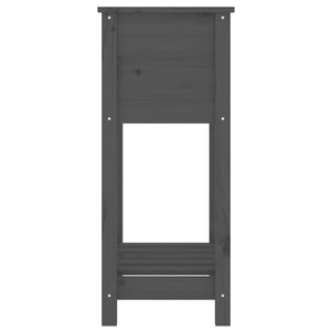 Ζαρντινιέρα με Ράφι Γκρι 54x34,5x81 εκ. Μασίφ Ξύλο Πεύκου - Pakobazaar