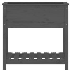 Ζαρντινιέρα με Ράφι Γκρι 82,5x34,5x81 εκ. Μασίφ Ξύλο Πεύκου