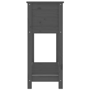 Ζαρντινιέρα με Ράφι Γκρι 82,5x34,5x81 εκ. Μασίφ Ξύλο Πεύκου