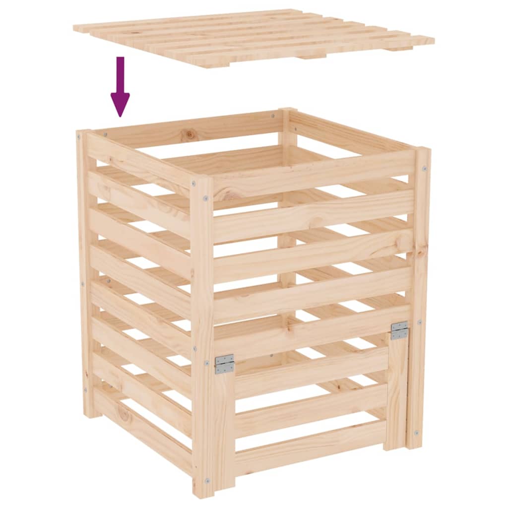 Κομποστοποιητής 63,5 x 63,5 x 77,5 εκ. από Μασίφ Ξύλο Πεύκου