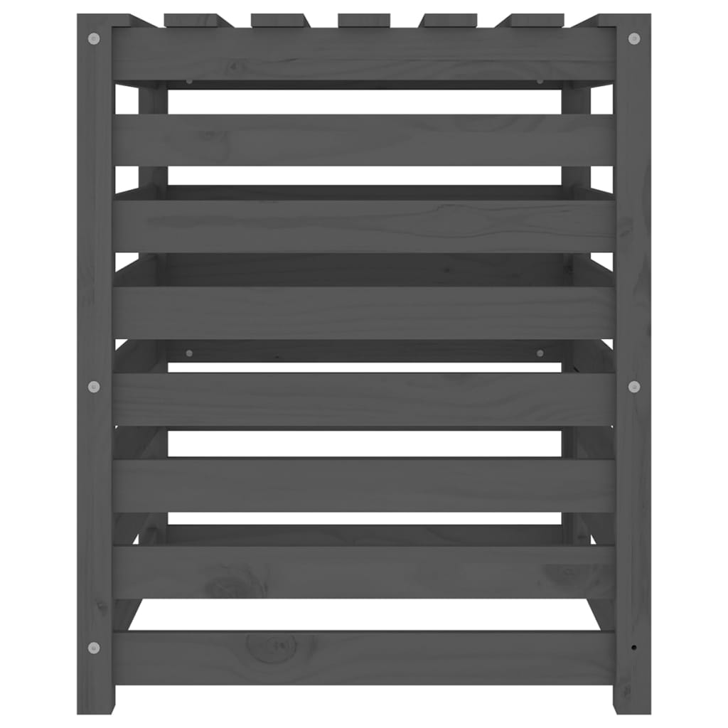 Κομποστοποιητής Γκρι 63,5x63,5x77,5 εκ. από Μασίφ Ξύλο Πεύκου