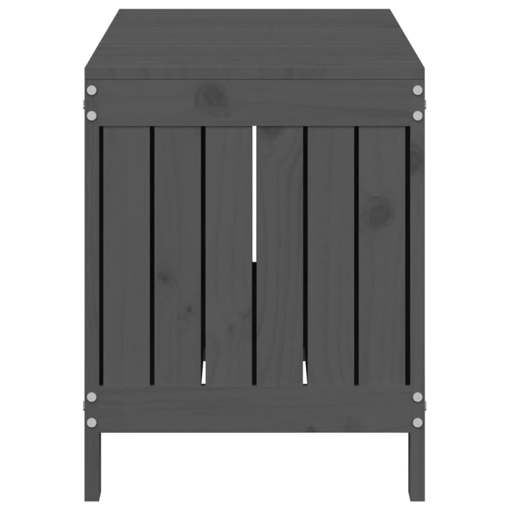 Κουτί Αποθήκευσης Κήπου Γκρι 108x42,5x54 εκ. Μασίφ Ξύλο Πεύκου