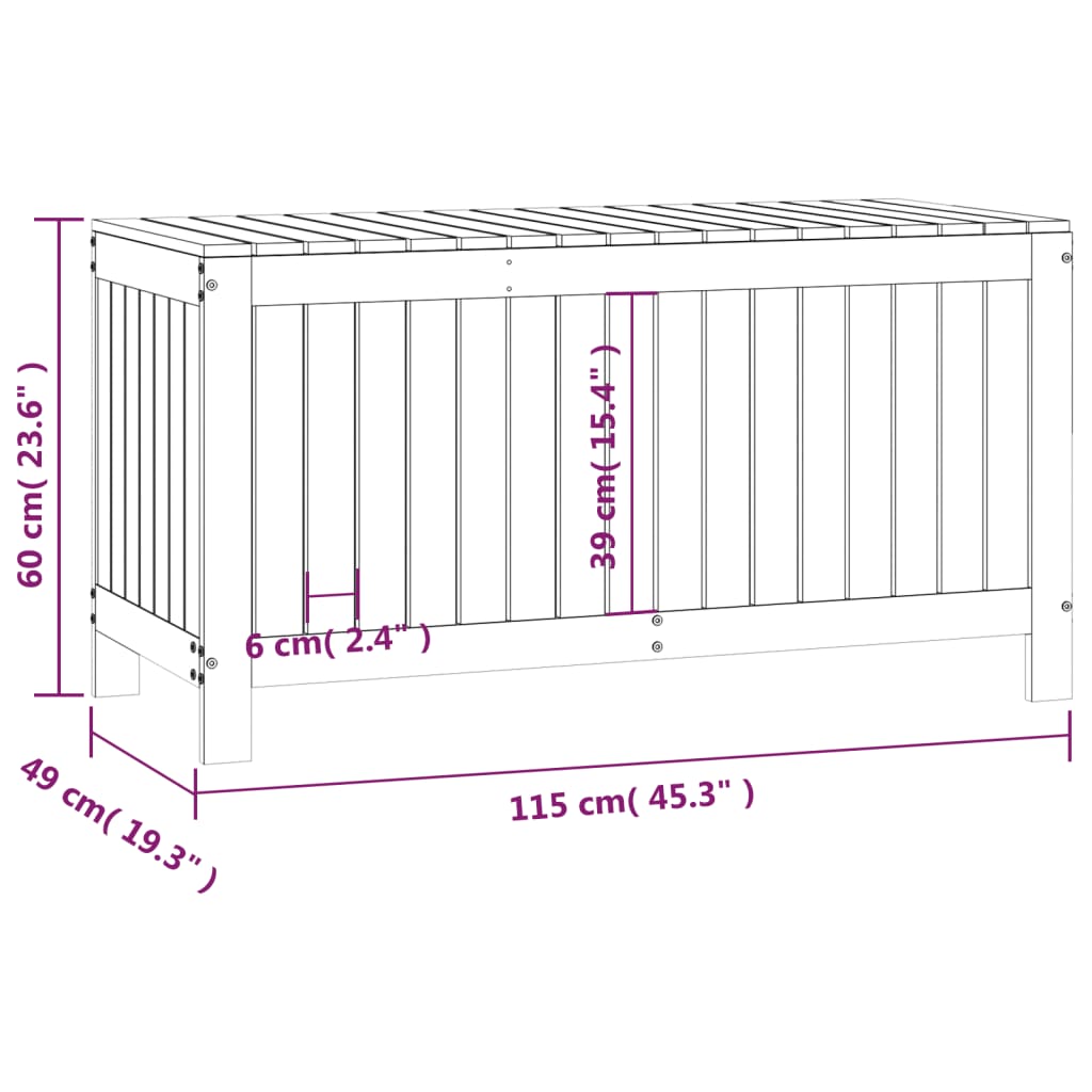 Κουτί Αποθήκευσης Καφέ Μελί 115x49x60 εκ. Μασίφ Ξύλο Πεύκου