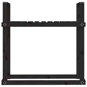 Ραφιέρα Καυσόξυλων Μαύρο 110x35x108,5 εκ. από Μασίφ Ξύλο Πεύκου