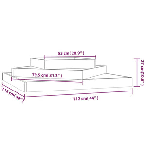 Ζαρντινιέρα Καφέ Μελί 112 x 112 x 27 εκ. από Μασίφ Ξύλο Πεύκου - Pakobazaar