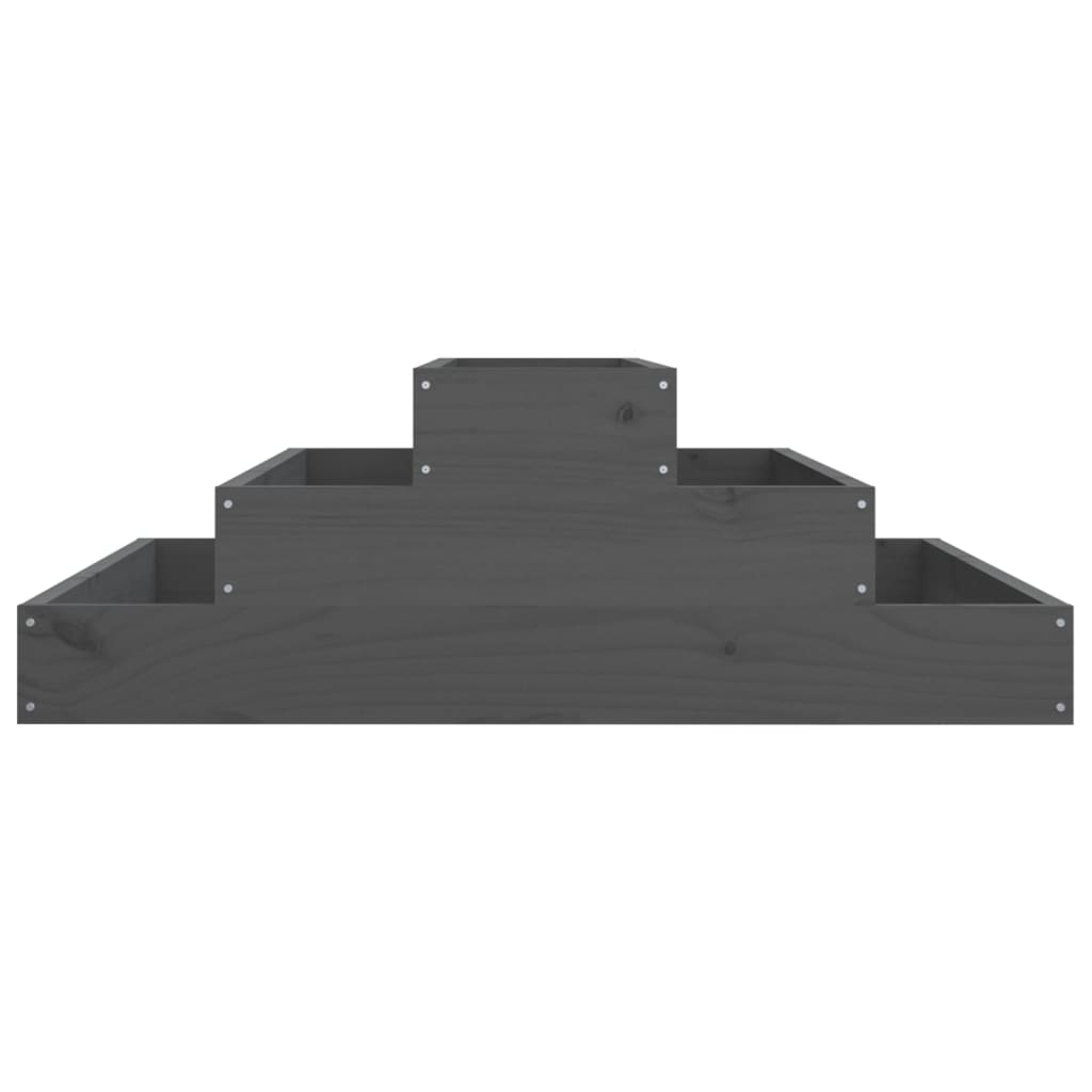 Ζαρντινιέρα Γκρι 80 x 80 x 27 εκ. από Μασίφ Ξύλο Πεύκου