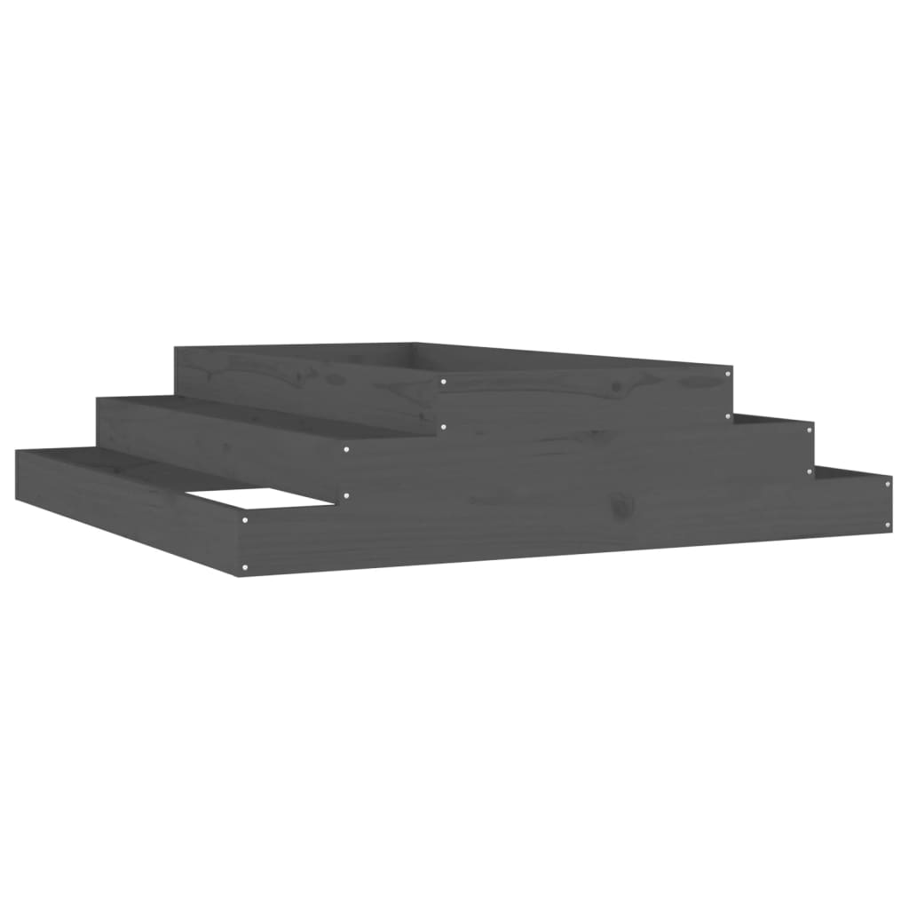 Ζαρντινιέρα Γκρι 110 x 110 x 27 εκ. από Μασίφ Ξύλο Πεύκου
