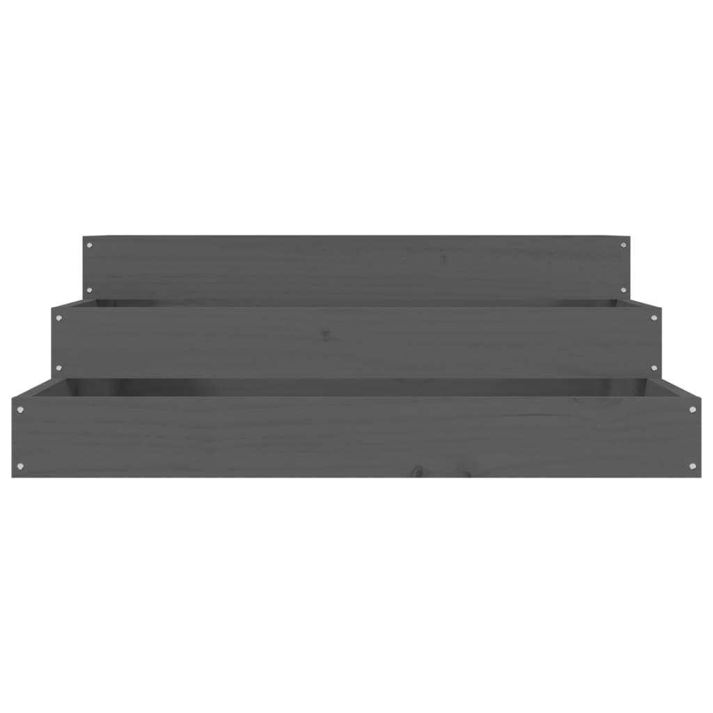 Ζαρντινιέρα Γκρι 78 x 78 x 27 εκ. από Μασίφ Ξύλο Πεύκου