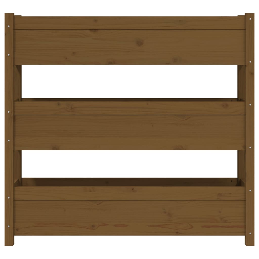 Ζαρντινιέρα Καφέ Μελί 112x25x104,5 εκ. από Μασίφ Ξύλο Πεύκου