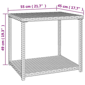 Τραπεζάκι Βοηθητικό Καφέ 55 x 45 x 49 εκ. από Συνθετικό Ρατάν