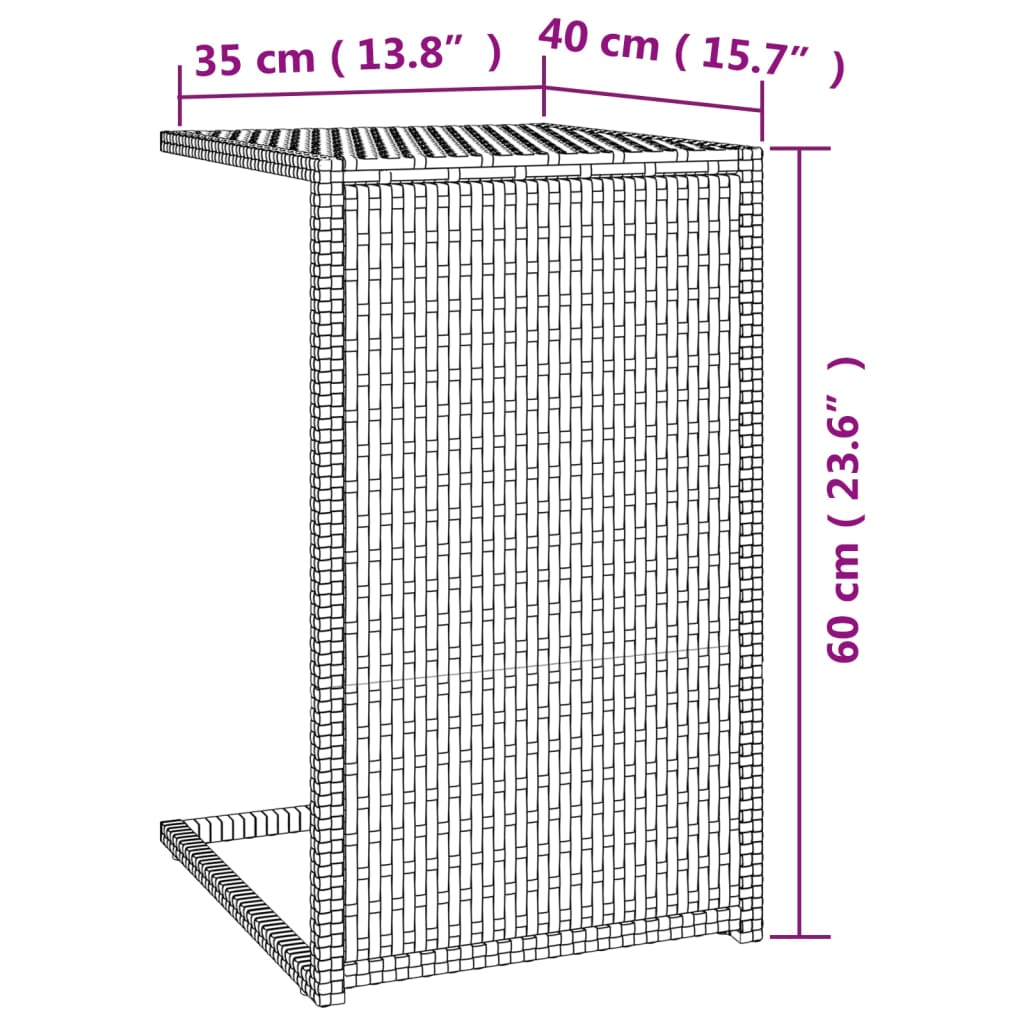 Τραπέζι Πτυσσόμενο Γ Μαύρο 40 x 35 x 60 εκ. από Συνθετικό Ρατάν