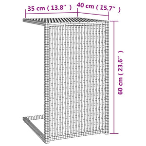 Τραπέζι Πτυσσόμενο Γ Μαύρο 40 x 35 x 60 εκ. από Συνθετικό Ρατάν