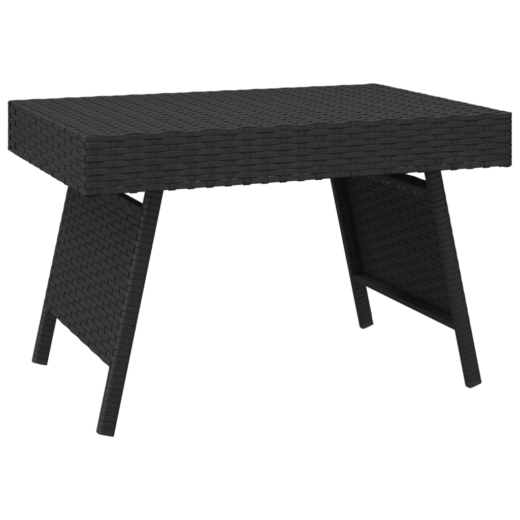 Τραπεζάκι Βοηθητικό Πτυσσόμενο Μαύρο 60x40x38 εκ. Συνθ. Ρατάν