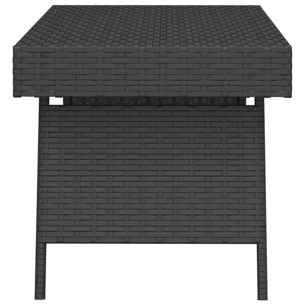 Τραπεζάκι Βοηθητικό Πτυσσόμενο Μαύρο 60x40x38 εκ. Συνθ. Ρατάν