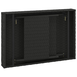 Τραπεζάκι Βοηθητικό Πτυσσόμενο Μαύρο 60x40x38 εκ. Συνθ. Ρατάν