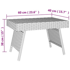 Τραπεζάκι Βοηθητικό Πτυσσόμενο Μαύρο 60x40x38 εκ. Συνθ. Ρατάν