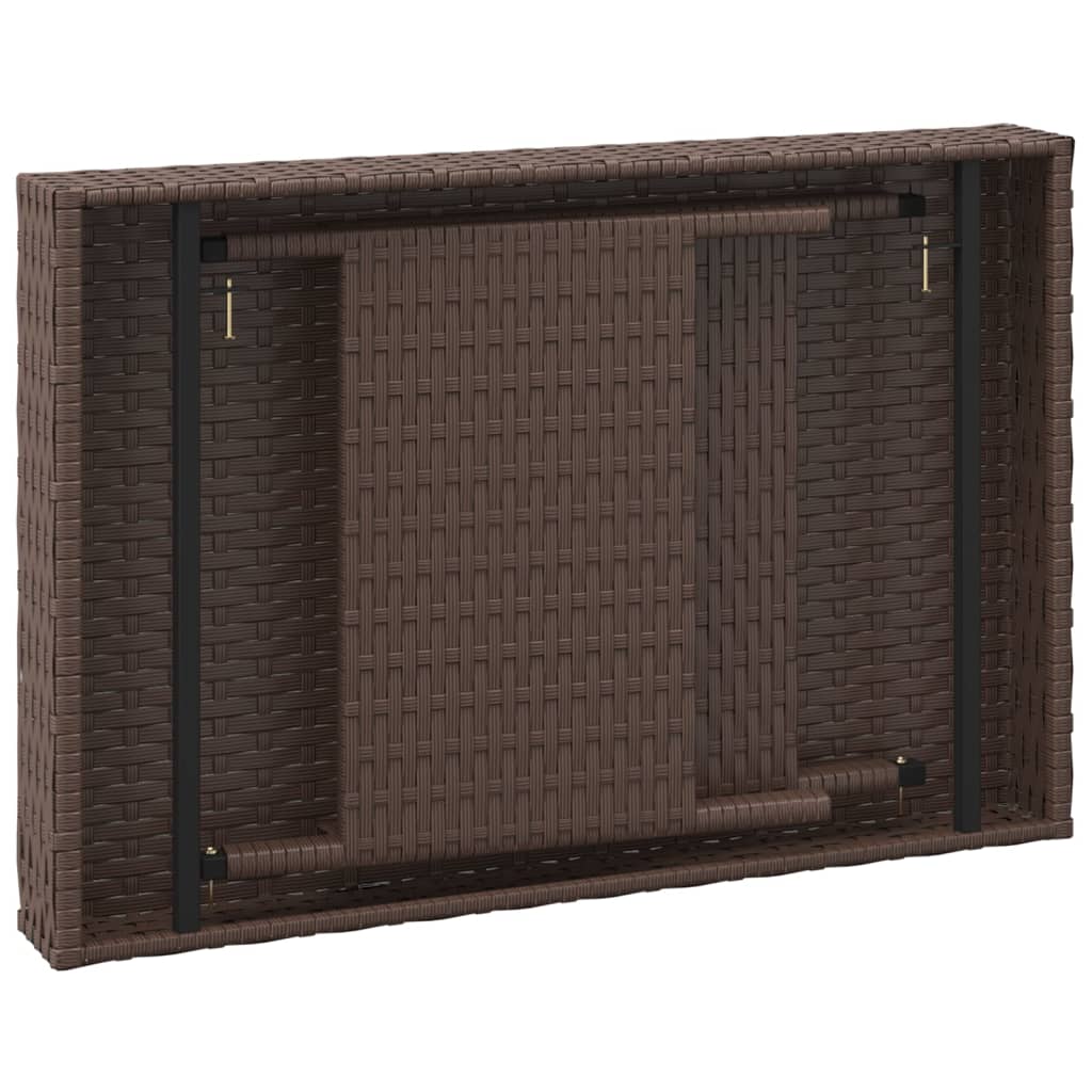 Τραπεζάκι Βοηθητικό Πτυσσόμενο Καφέ 60x40x38εκ. Συνθετικό Ρατάν