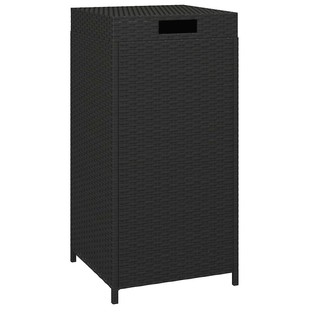 Κάδος Απορριμάτων Μαύρος 40 x 40 x 80 εκ. από Συνθετικό Ρατάν