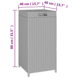 Κάδος Απορριμάτων Καφέ 40 x 40 x 80 εκ. από Συνθετικό Ρατάν