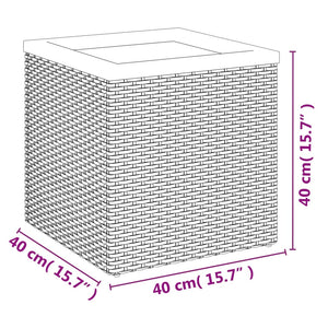 Ζαρντινιέρα Μαύρη 40 x 40 x 40 εκ. από Συνθετικό Ρατάν