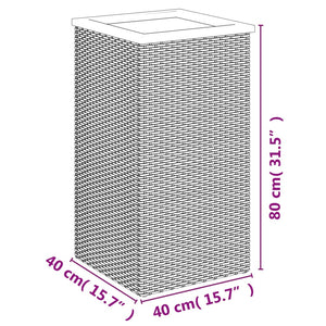 Ζαρντινιέρα Μαύρη 40 x 40 x 80 εκ. από Συνθετικό Ρατάν - Pakobazaar