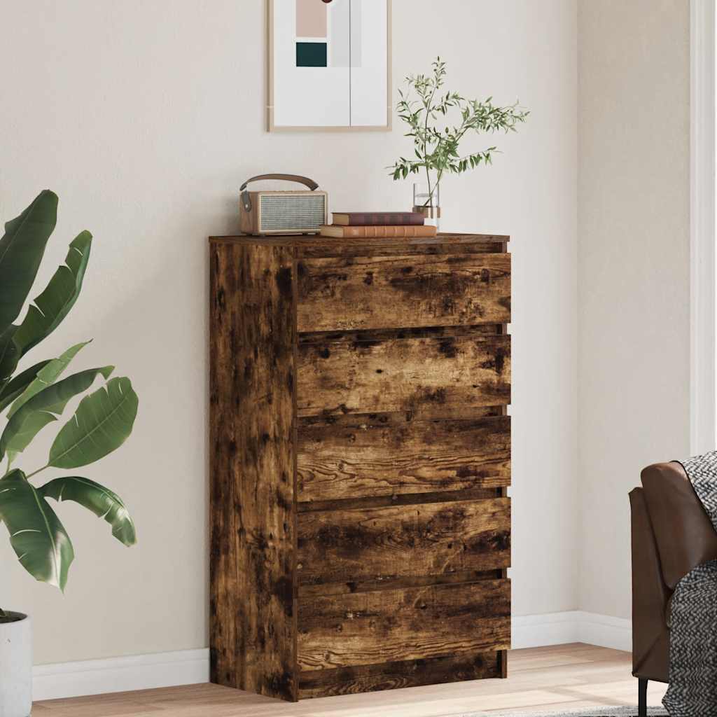 Συρταριέρα Καπνιστή Δρυς 60x36x103 εκ. από Επεξεργασμένο Ξύλο