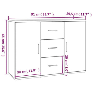 Μπουφές Sonoma Δρυς 91x29,5x65 εκ. από Επεξεργασμένο Ξύλο - Pakobazaar