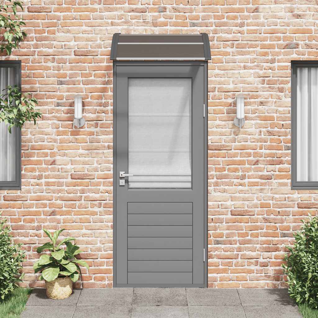 Στέγαστρο Πόρτας Μαύρο από Πολυανθρακικό 80x75 εκ. - PAKOBAZAAR