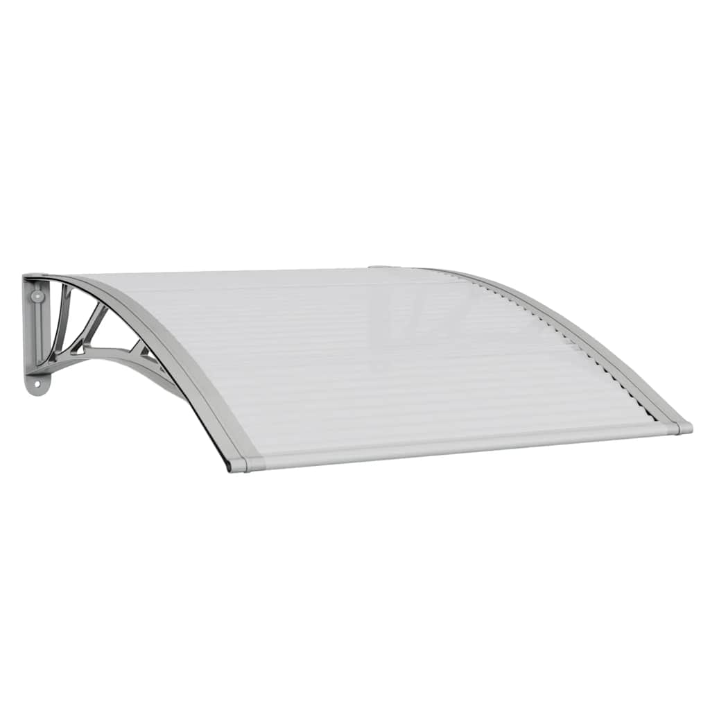 Στέγαστρο Πόρτας Γκρι και Διαφανές Πολυανθρακικό 100x75 εκ. - PAKOBAZAAR