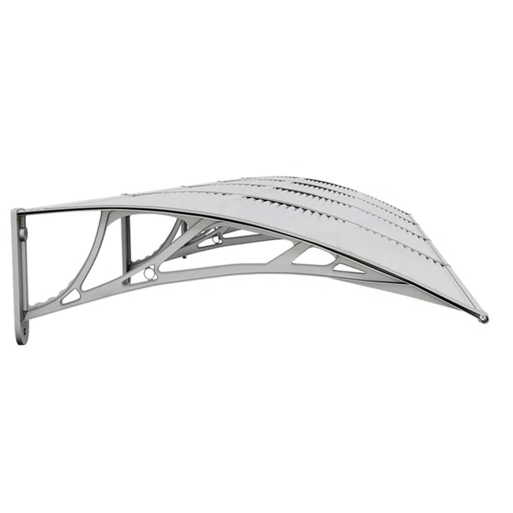 Στέγαστρο Πόρτας Γκρι & Διαφανές 350 x 75 εκ. από Πολυκαρβονικό - PAKOBAZAAR
