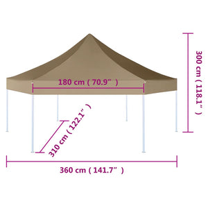 Εξαγωνική Πτυσσόμενη Τέντα 3,6 x 3,1 μ. Taupe 220 γρ/μ²