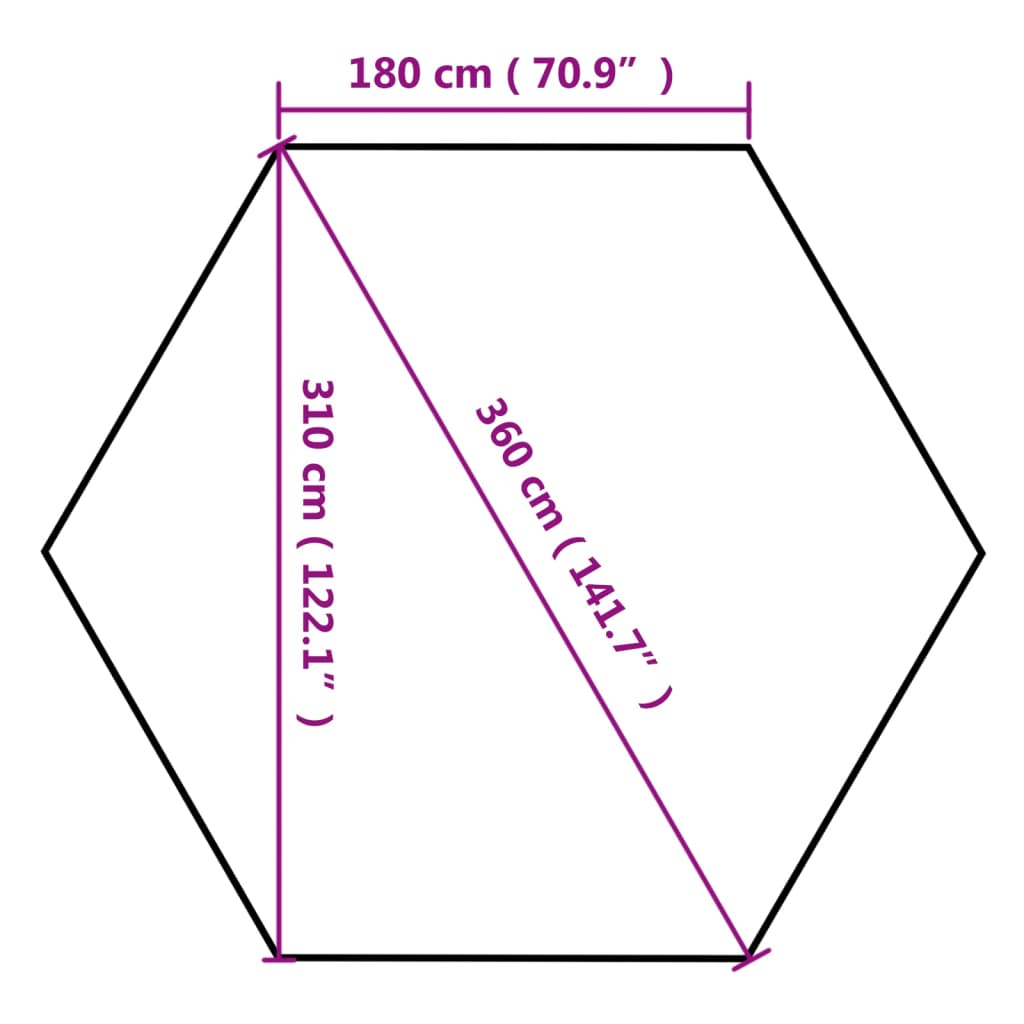 Εξαγωνική Πτυσσόμενη Τέντα 3,6 x 3,1 μ. Taupe 220 γρ/μ²