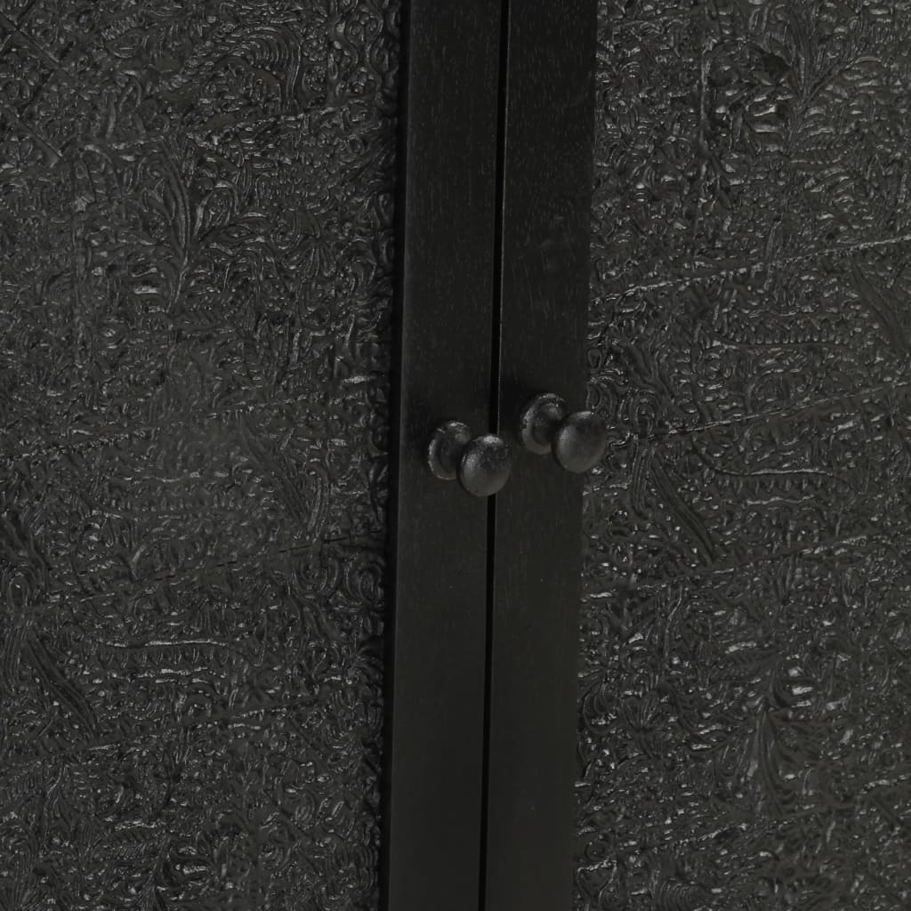 Ντουλάπι Μαύρο 55x30x77 εκ. από Μασίφ Ξύλο Μάνγκο και Σίδηρο