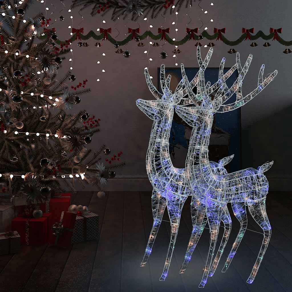 Χριστουγ. Τάρανδοι 2 τεμ. 250 LED Πολύχρωμοι 180 εκ. Ακρυλικό - Pakobazaar