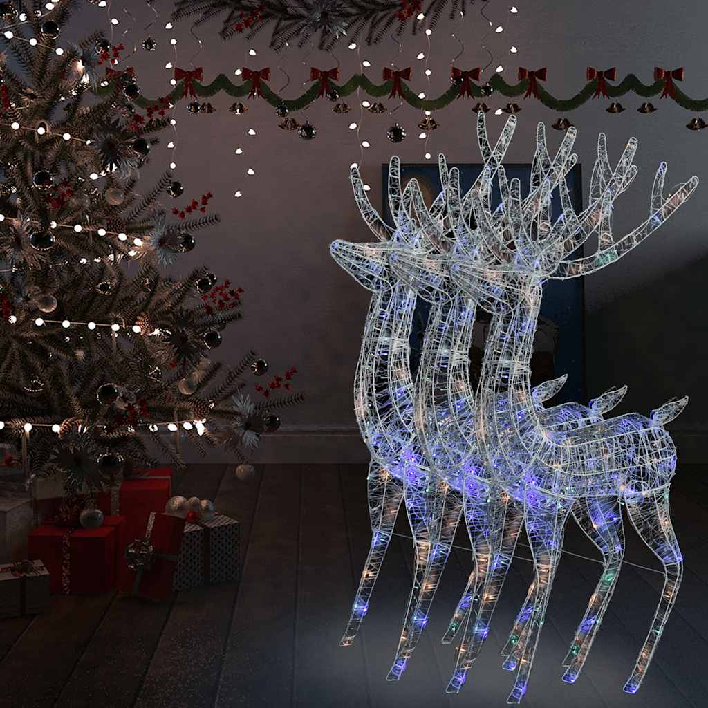 Χριστουγ. Τάρανδοι 3 τεμ. 250 LED Πολύχρωμοι 180 εκ. Ακρυλικό - Pakobazaar