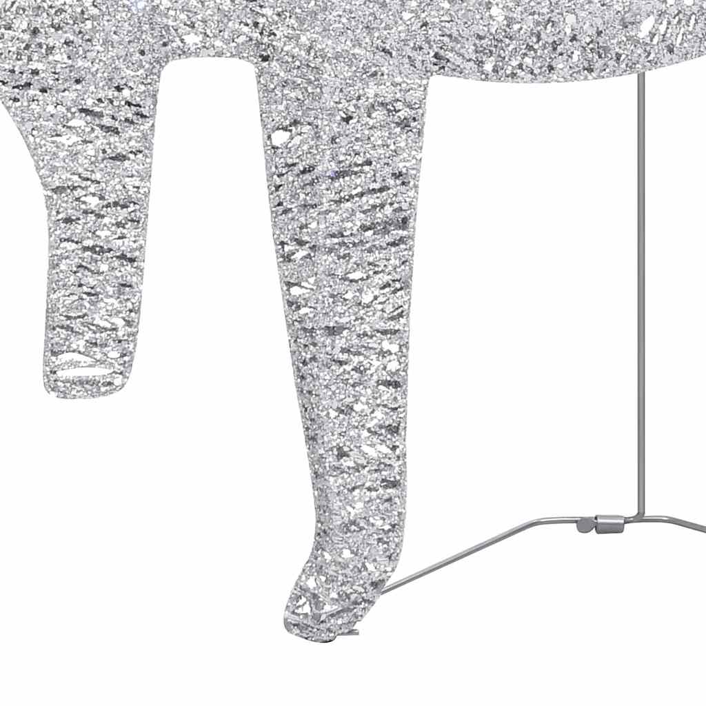 Χριστουγεννιάτικοι Τάρανδοι 4 τεμ. με 80 LED Ασημί