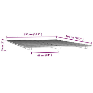 Πλαίσιο Κρεβατιού 150 x 200 εκ. από Μασίφ Ξύλο Πεύκου - Pakobazaar