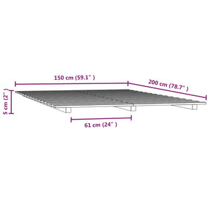 Πλαίσιο Κρεβατιού Γκρι 150 x 200 εκ. από Μασίφ Ξύλο Πεύκου