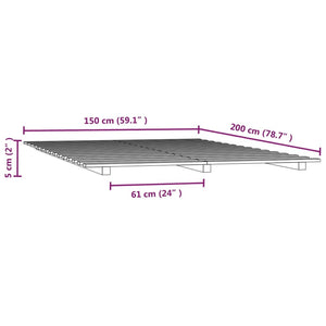 Πλαίσιο Κρεβατιού Μαύρο 150 x 200 εκ. από Μασίφ Ξύλο Πεύκου