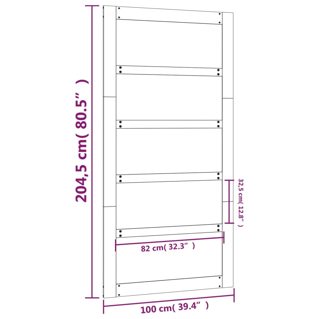 Πόρτα Αχυρώνα Λευκή 100x1,8x204,5 εκ. από Μασίφ Ξύλο Πεύκου