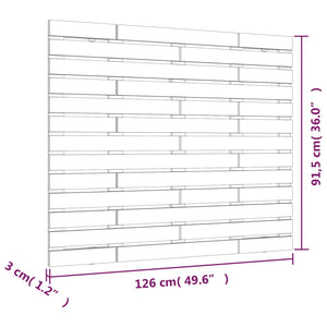 Κεφαλάρι Τοίχου Γκρι 126x3x91,5 εκ. από Μασίφ Ξύλο Πεύκου