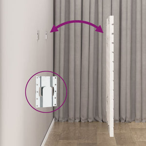 Κεφαλάρι Τοίχου Λευκό 186x3x91,5 εκ. από Μασίφ Ξύλο Πεύκου