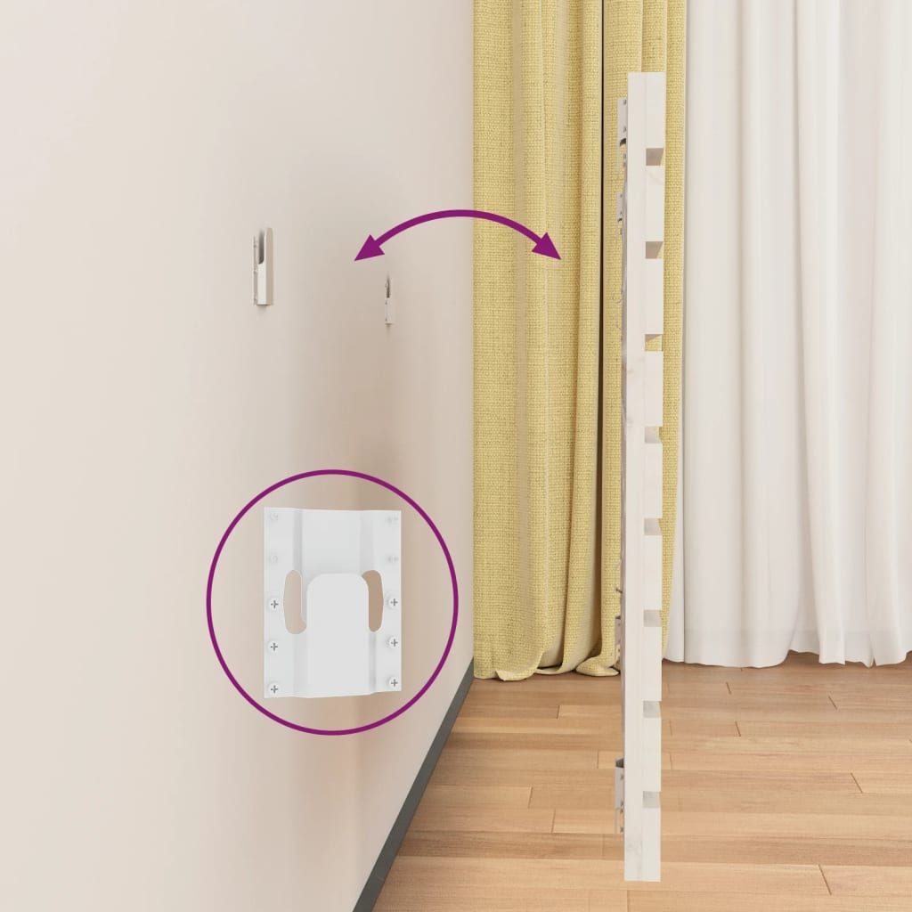 Κεφαλάρι Τοίχου Λευκό 156x3x63 εκ. από Μασίφ Ξύλο Πεύκου