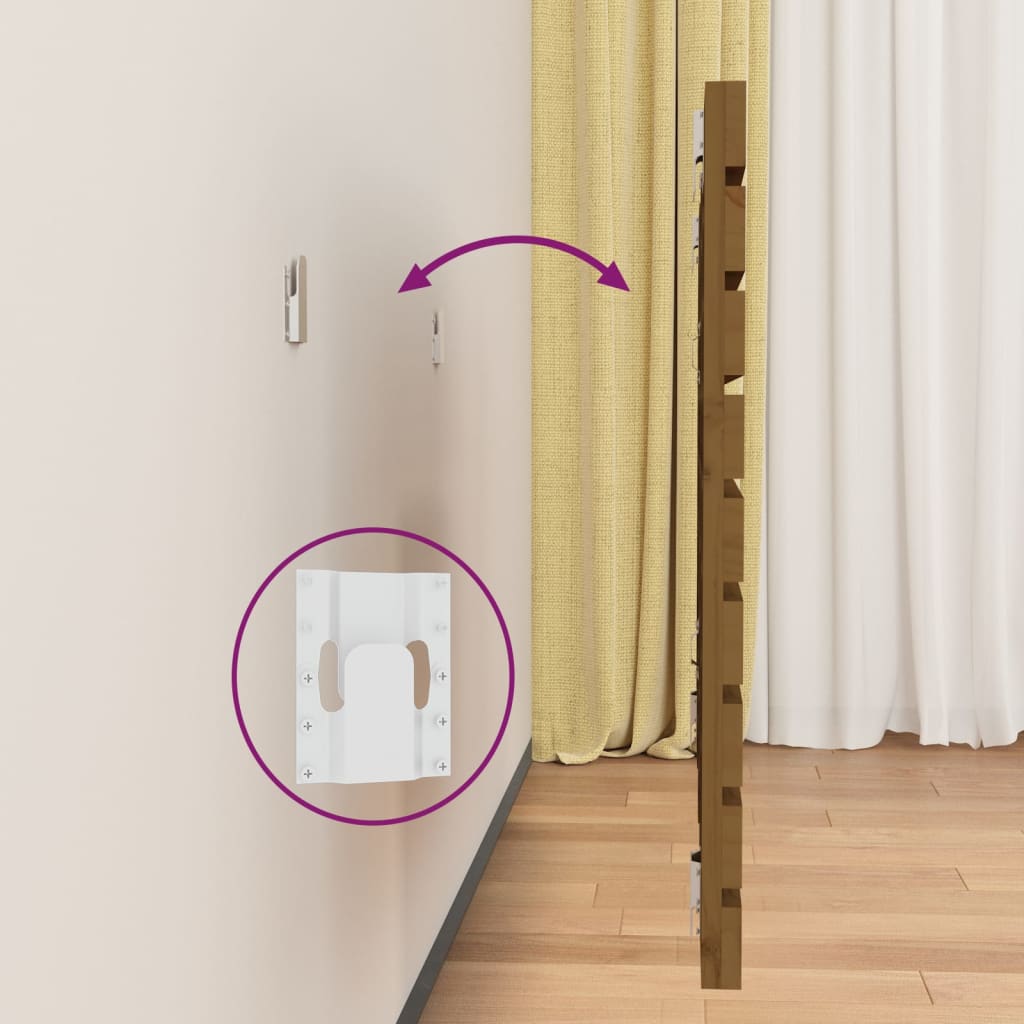 Κεφαλάρι Τοίχου Μελί 166x3x63 εκ. από Μασίφ Ξύλο Πεύκου