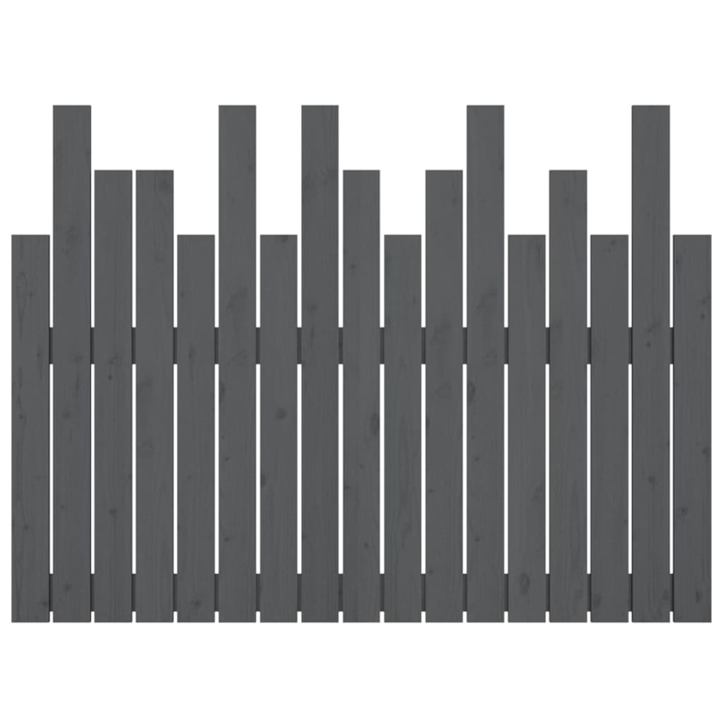 Κεφαλάρι Τοίχου Γκρι 108x3x80 εκ. από Μασίφ Ξύλο Πεύκου