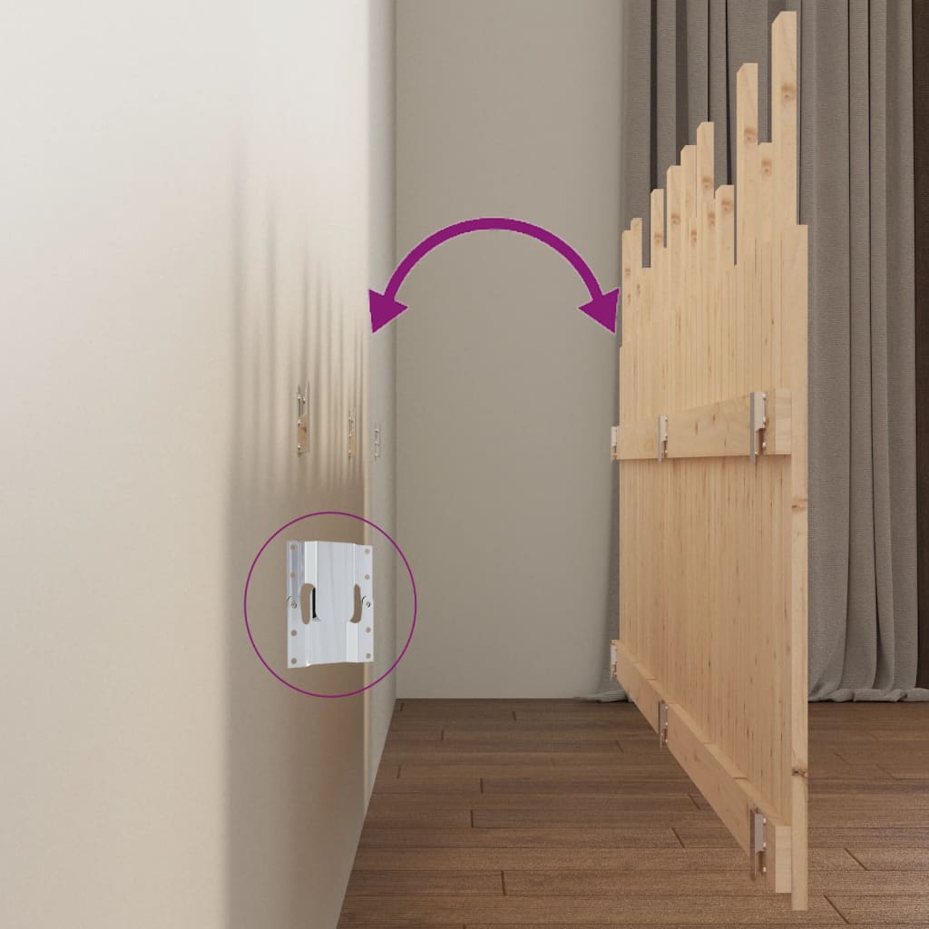 Κεφαλάρι Επιτοίχιο 204x3x80 εκ. από Μασίφ Ξύλο Πεύκου