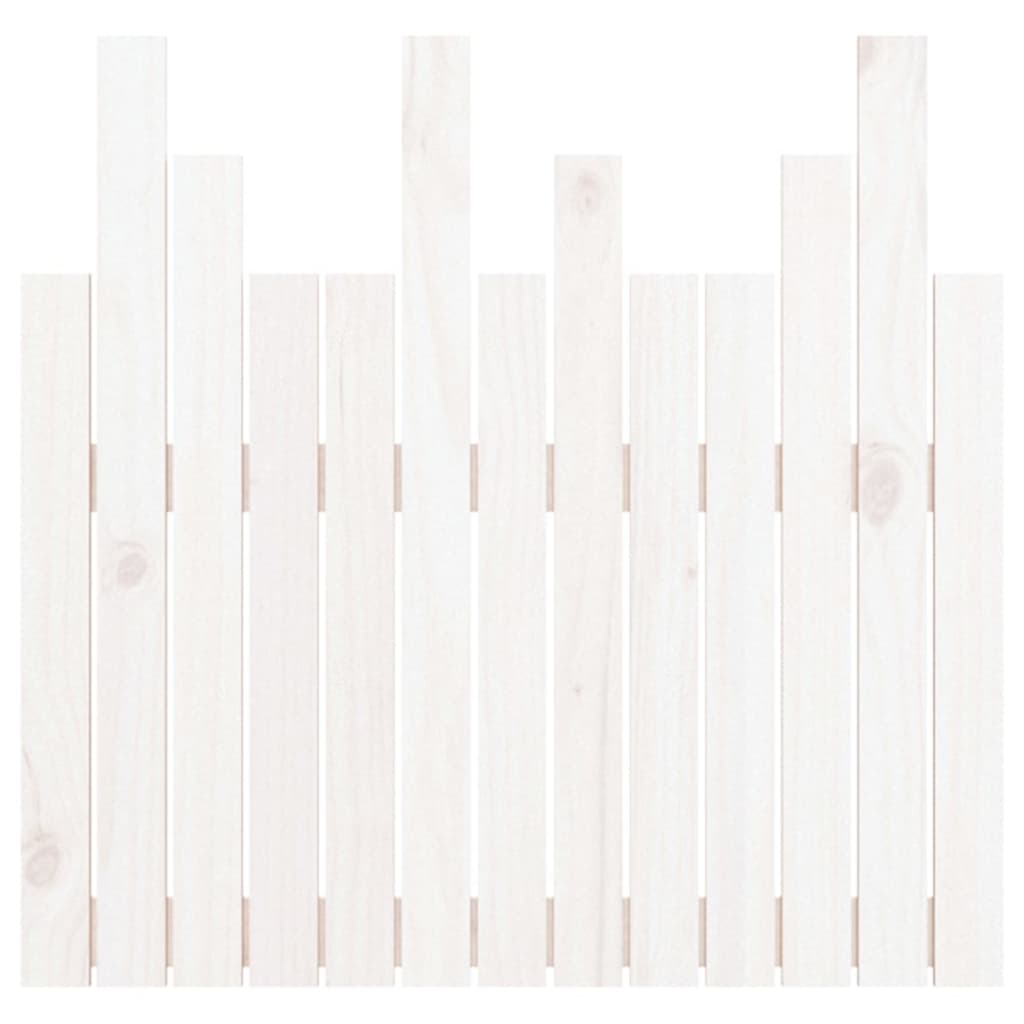 Κεφαλάρι Τοίχου Λευκό 82,5x3x80 εκ. από Μασίφ Ξύλο Πεύκου