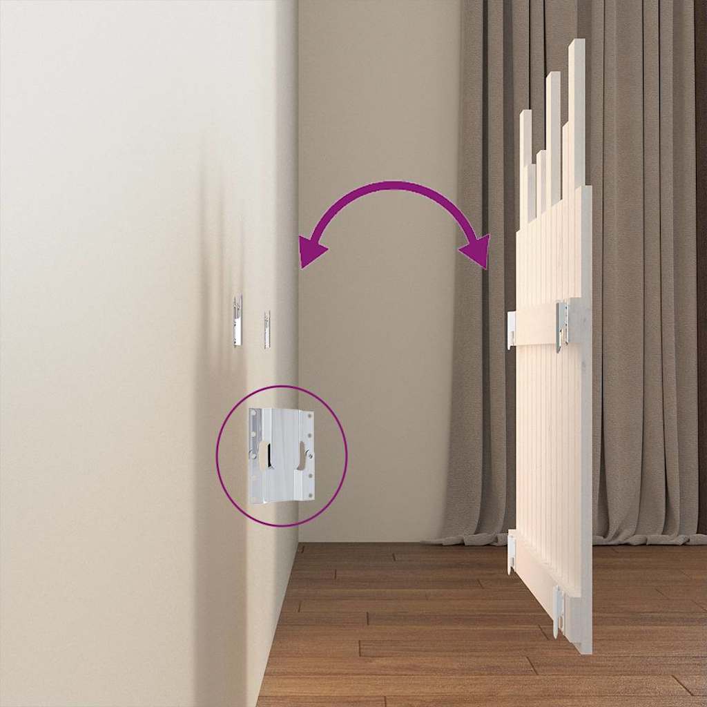 Κεφαλάρι Τοίχου Λευκό 82,5x3x80 εκ. από Μασίφ Ξύλο Πεύκου