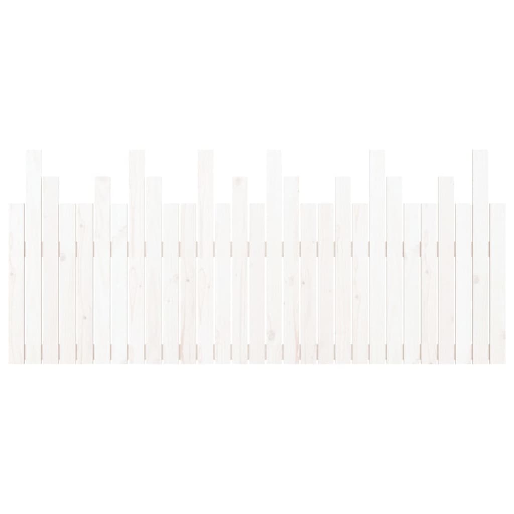 Κεφαλάρι Τοίχου Λευκό 185x3x80 εκ. από Μασίφ Ξύλο Πεύκου